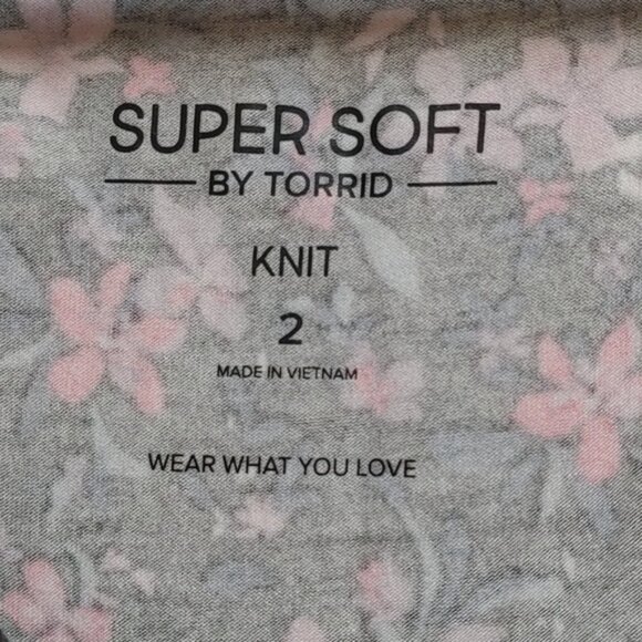 TORRID plus size 2 Super soft knit babydoll peasant lace top blouse black - Picture 8 of 9